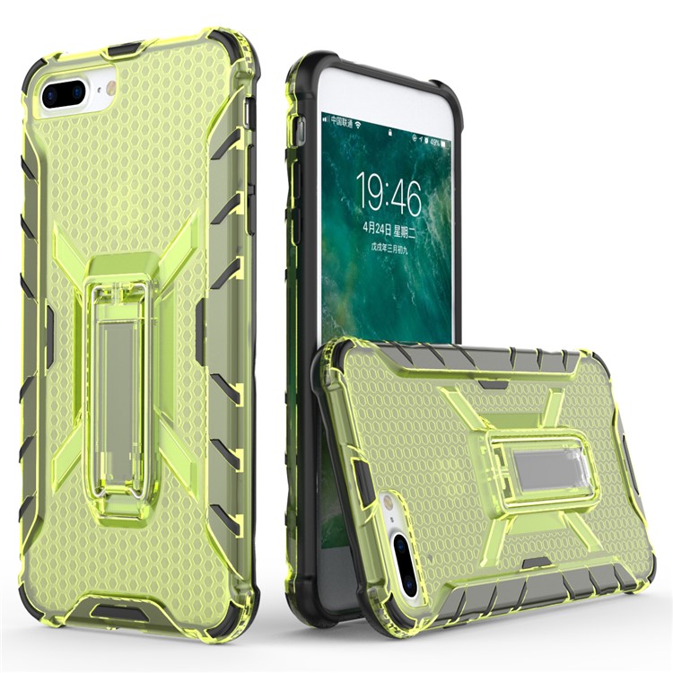 

Heavy Duty Plastic + TPU Combo Mobile Phone Case with Kickstand for iPhone 8 Plus/7 Plus 5.5 inch - Green