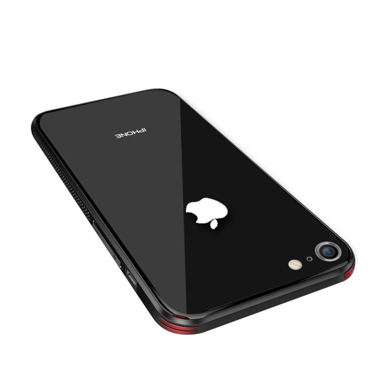 NXE Clear 9H Glass Back + TPU Edge Combo Case for iPhone 8 / 7 4.7 inch - Black-4