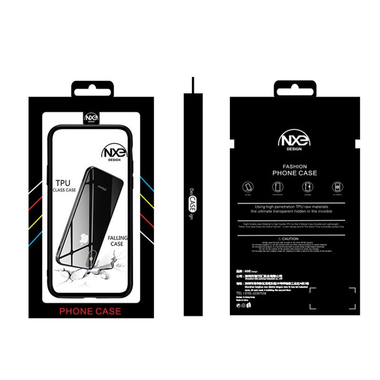 NXE Clear 9H Glass Back + TPU Edge Combo Case for iPhone 8 / 7 4.7 inch - Black-6
