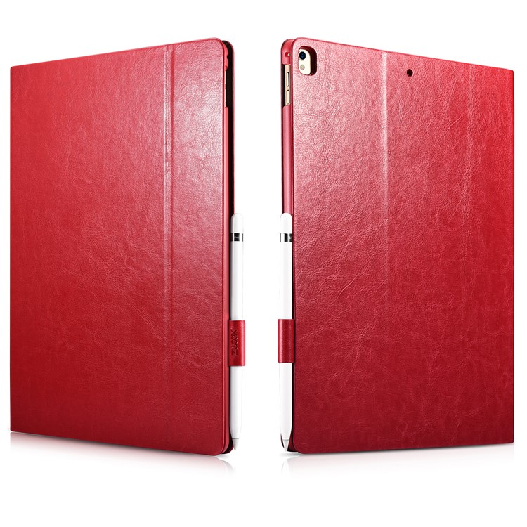 XOOMZ Knight Series Crazy Horse PU Leather Smart Cover for iPad Pro 12.9 (2017) - Red-1