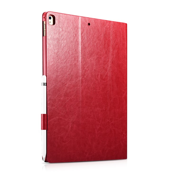 XOOMZ Knight Series Crazy Horse PU Leather Smart Cover for iPad Pro 12.9 (2017) - Red-3