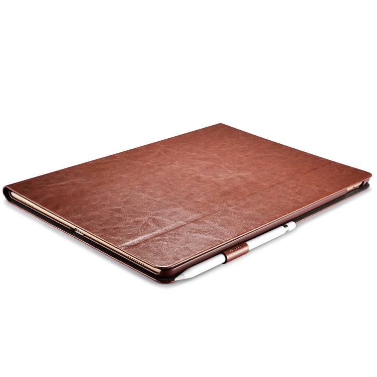XOOMZ Knight Series Crazy Horse PU Leather Smart Casing for iPad Pro 12.9 (2017) - Coffee-10