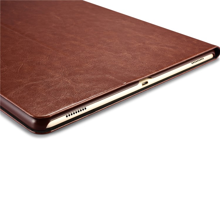 XOOMZ Knight Series Crazy Horse PU Leather Smart Casing for iPad Pro 12.9 (2017) - Coffee-17