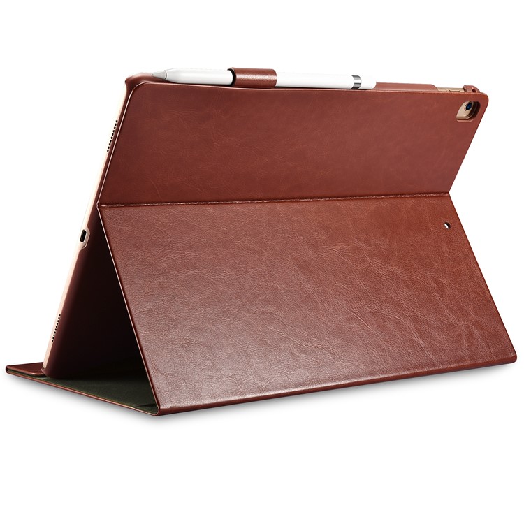 XOOMZ Knight Series Crazy Horse PU Leather Smart Casing for iPad Pro 12.9 (2017) - Coffee-19
