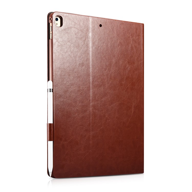 XOOMZ Knight Series Crazy Horse PU Leather Smart Casing for iPad Pro 12.9 (2017) - Coffee-3