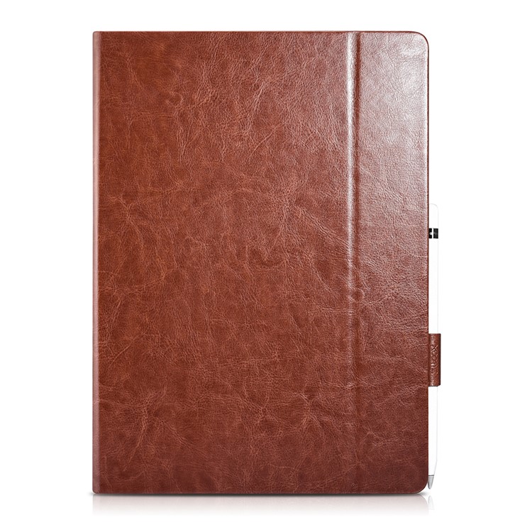 XOOMZ Knight Series Crazy Horse PU Leather Smart Casing for iPad Pro 12.9 (2017) - Coffee-4