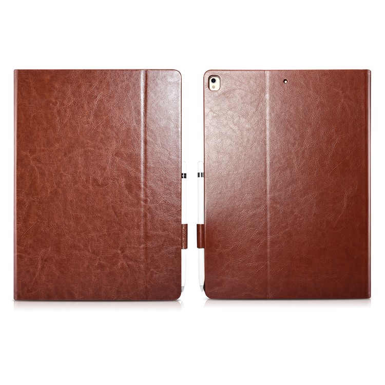 XOOMZ Knight Series Crazy Horse PU Leather Smart Casing for iPad Pro 12.9 (2017) - Coffee-6