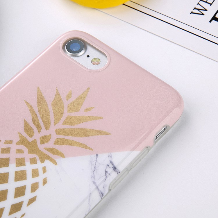 Marble Texture Pineapple Pattern IMD TPU Case for iPhone 8/7-4