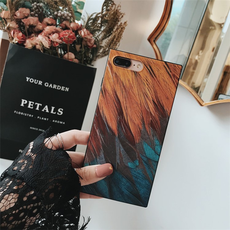 Feather Pattern Printing IMD TPU Shell Case for iPhone 8 Plus / 7 Plus 5.5 inch-1