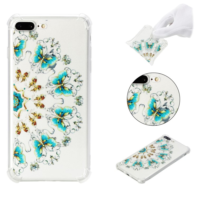 

Patterned TPU Shockproof Phone Case for iPhone 8 Plus/7 Plus - Butterflies