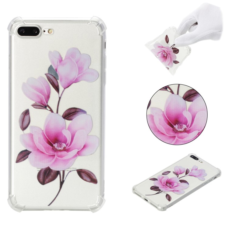

Patterned TPU Shockproof Mobile Casing for iPhone 8 Plus/7 Plus - Vivid Flower