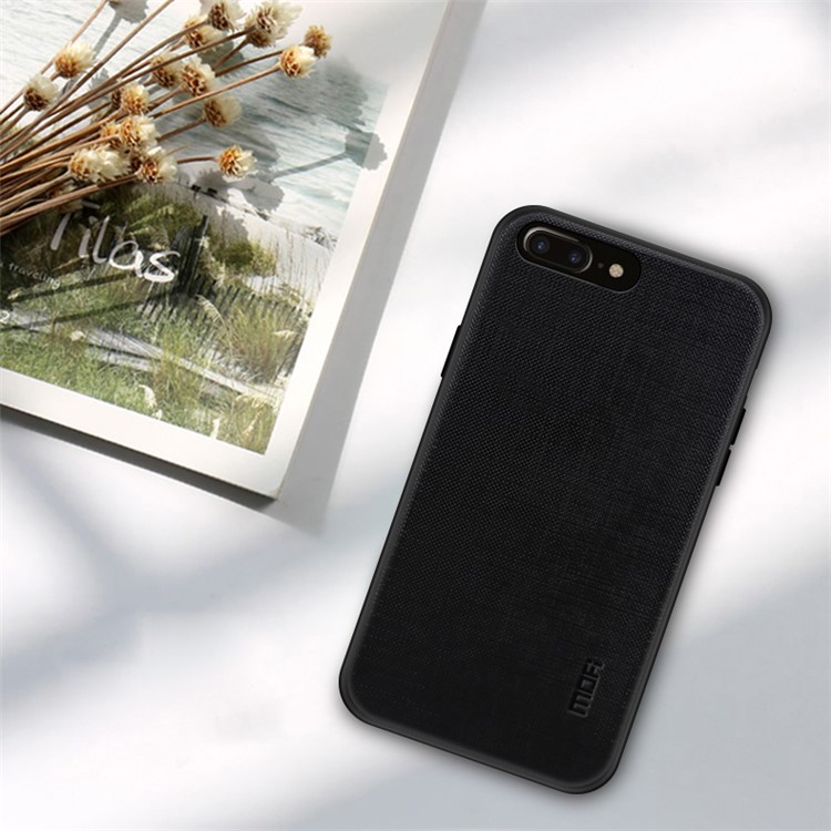 Mofi яркий щит серии тонкий тпу + pc + ткань combo чехол для iphone 8 plus / 7 плюс 5,5-дюймовый - черный