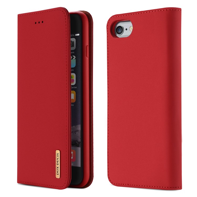 Серия dux ducis серии cnas / cma сертифицирована для подлинного кожаного чехла для iphone 6s / 6 4.7-inch - красный