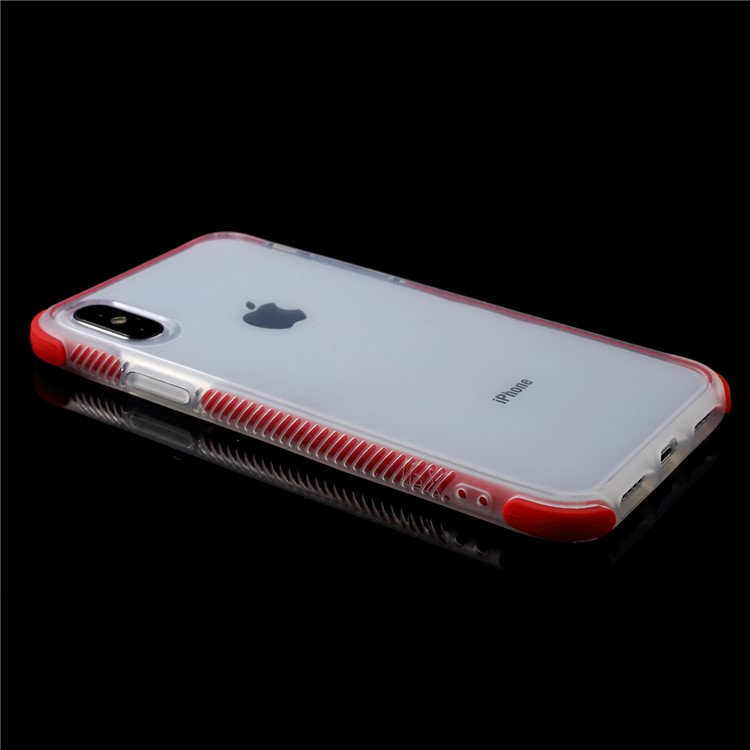 Bi-color Shock-proof TPU Back Case for iPhone X - Red-3