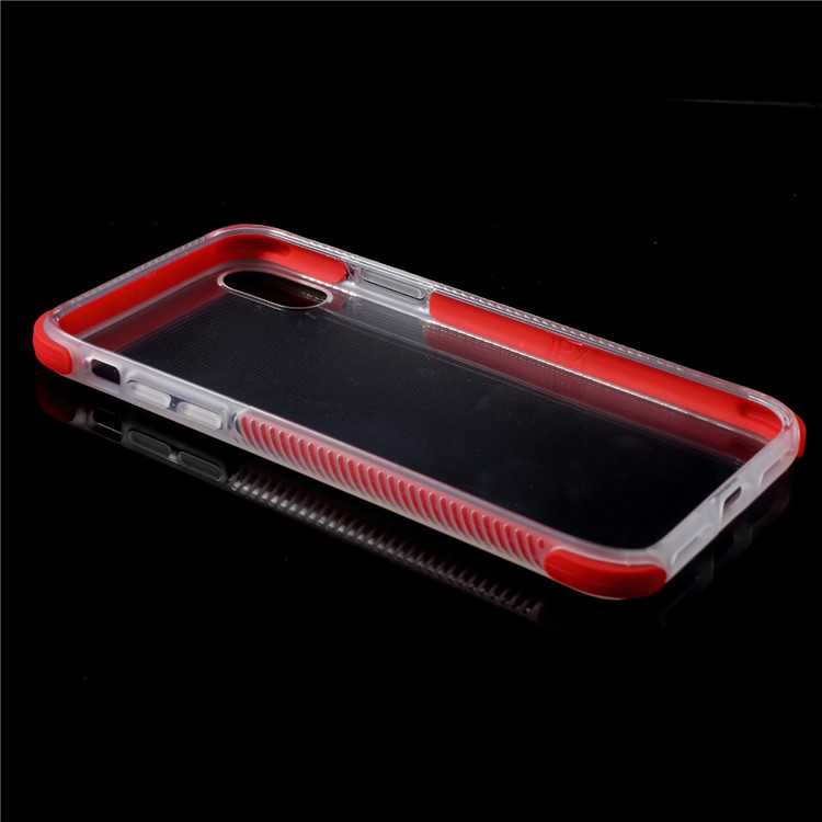 Bi-color Shock-proof TPU Back Case for iPhone X - Red-4