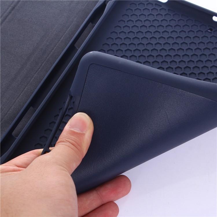 Tri-fold Stand Leather Protective Case with Pen Slot for iPad 9.7 (2018)/9.7 (2017)/Pro 9.7 inch/Air 2/Air - Dark Blue-10