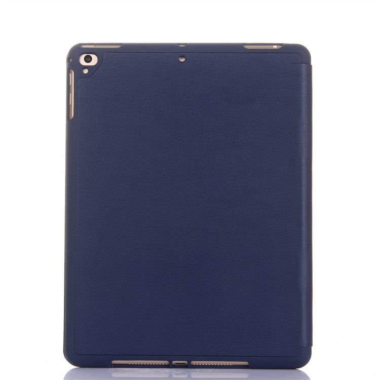 Tri-fold Stand Leather Protective Case with Pen Slot for iPad 9.7 (2018)/9.7 (2017)/Pro 9.7 inch/Air 2/Air - Dark Blue-2