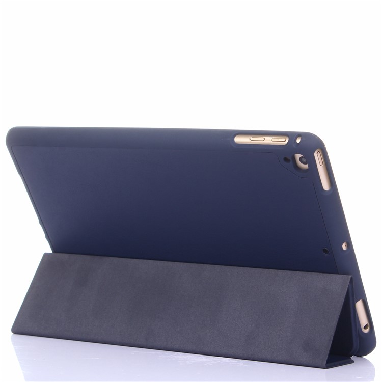 Tri-fold Stand Leather Protective Case with Pen Slot for iPad 9.7 (2018)/9.7 (2017)/Pro 9.7 inch/Air 2/Air - Dark Blue-3