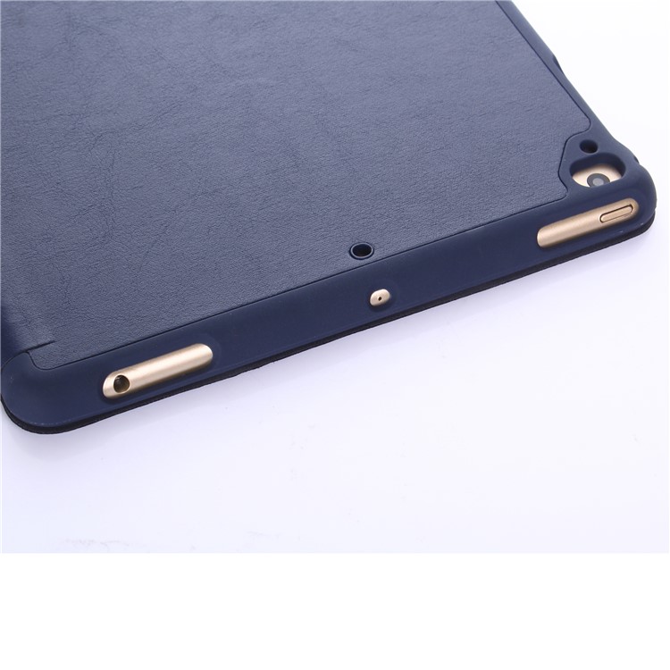 Tri-fold Stand Leather Protective Case with Pen Slot for iPad 9.7 (2018)/9.7 (2017)/Pro 9.7 inch/Air 2/Air - Dark Blue-6