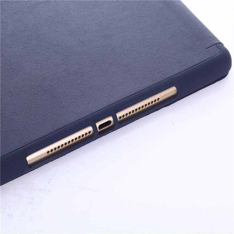 Tri-fold Stand Leather Protective Case with Pen Slot for iPad 9.7 (2018)/9.7 (2017)/Pro 9.7 inch/Air 2/Air - Dark Blue-7