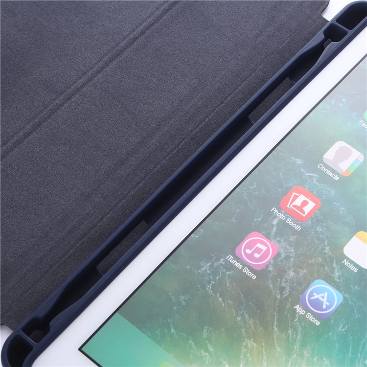 Tri-fold Stand Leather Protective Case with Pen Slot for iPad 9.7 (2018)/9.7 (2017)/Pro 9.7 inch/Air 2/Air - Dark Blue-9