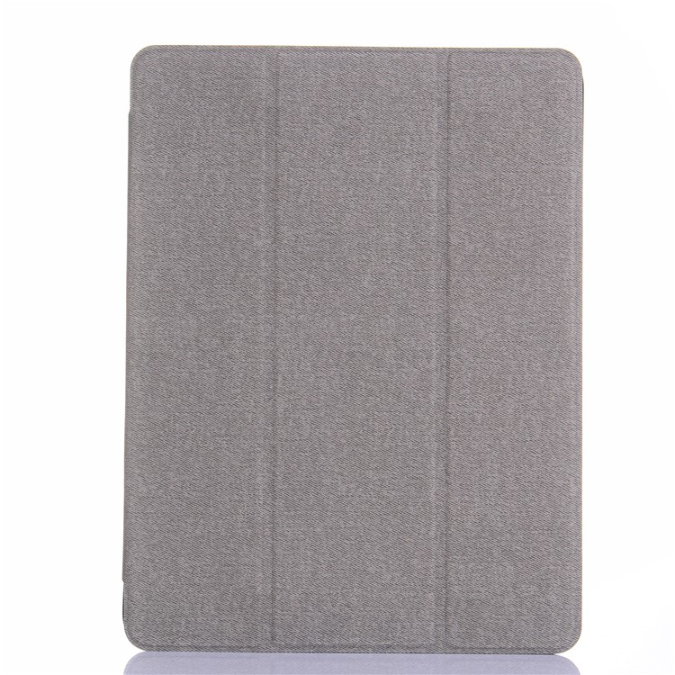 

Canvas Leather Tri-fold Stand Case with Pen Slot for iPad 9.7 (2018)/9.7 (2017) - Grey