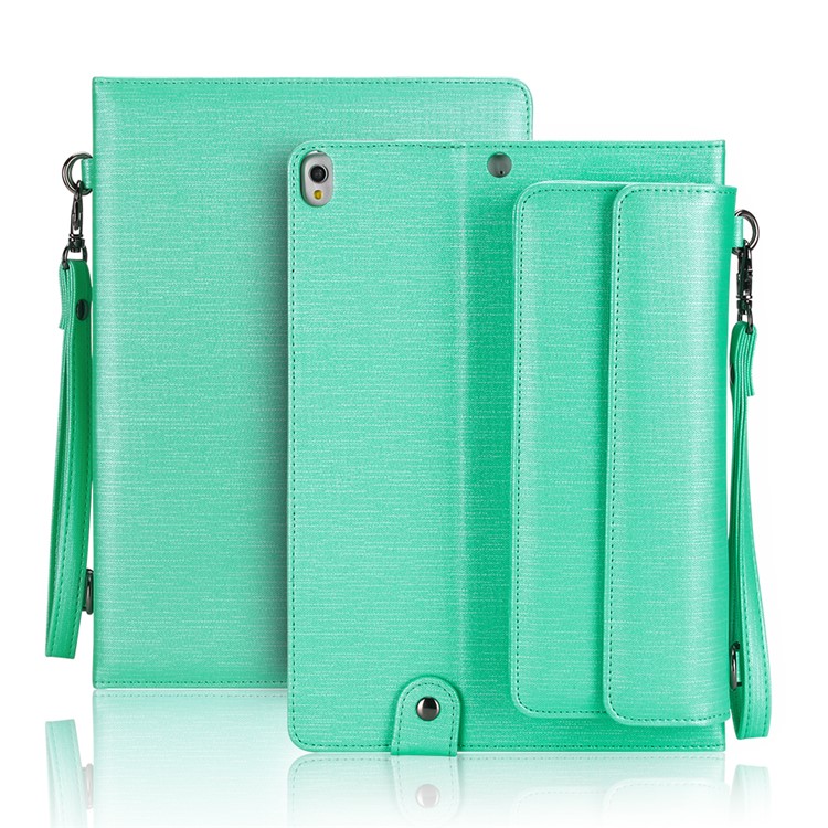 

PU Leather Stand Shell + Detachable Handbag + 2 Straps for iPad Pro 10.5-inch (2017) - Cyan