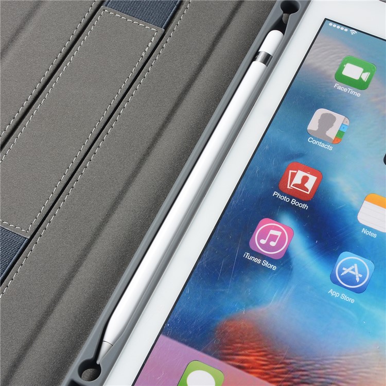 Leather Card Holder Stand Smart Tablet Case with Pen Slot for iPad 9.7-inch (2018)/9.7-inch (2017)/Pro 9.7 inch (2016)/Air 2/Air - Black-13