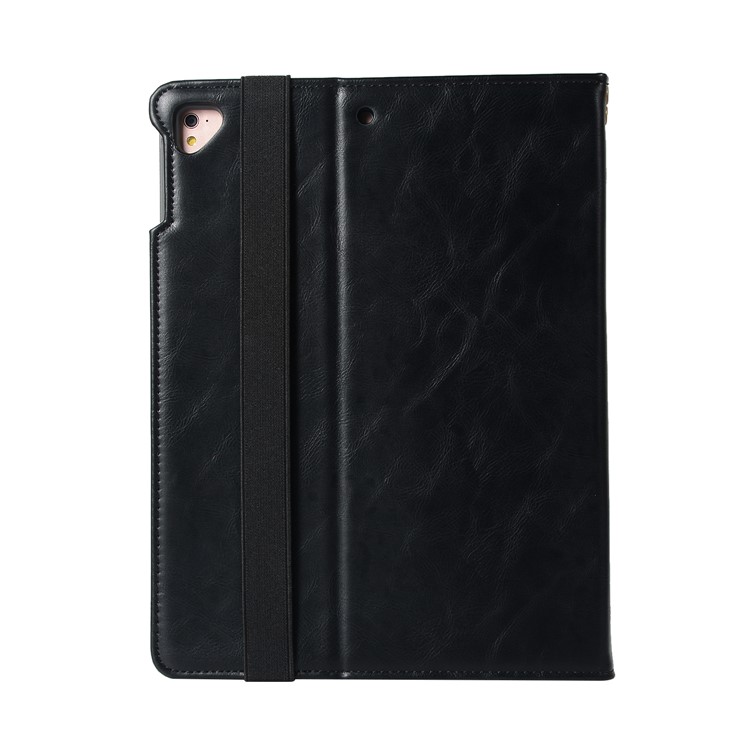 Leather Card Holder Stand Smart Tablet Case with Pen Slot for iPad 9.7-inch (2018)/9.7-inch (2017)/Pro 9.7 inch (2016)/Air 2/Air - Black-3