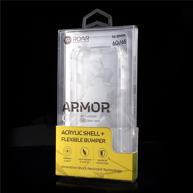 ROAR KOREA Clear Acrylic Back + TPU Edge Hybrid Shockproof Case for iPhone 6s 6-6