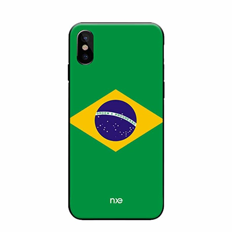 NXE 2018 World Cup Flag Pattern TPU Case for iPhone X - Flag of Brazil-2