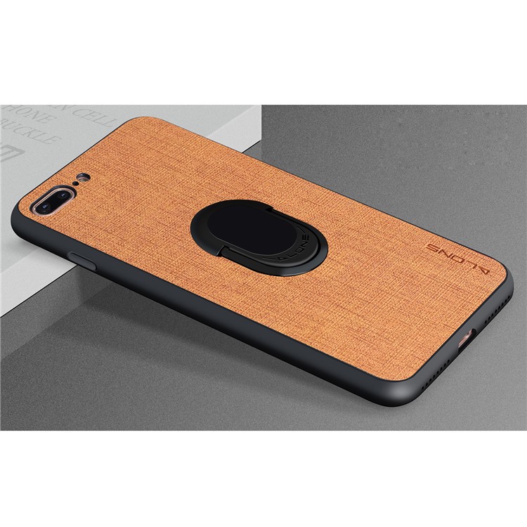 

Extraordinary Series Cloth Texture Leather Coated PC TPU Combo Case Cover with Kickstand for iPhone 8 Plus / 7 Plus - Yellow