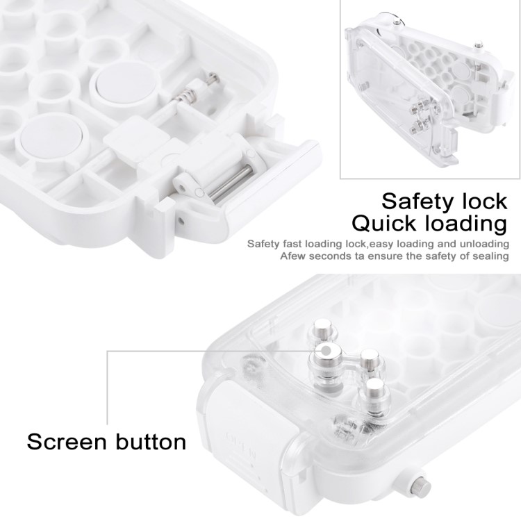 HAWEEL HWL2502 40M Waterproof Snow/Shock/Dirt Proof Shell Case with Camera Lens for iPhone X - White-11