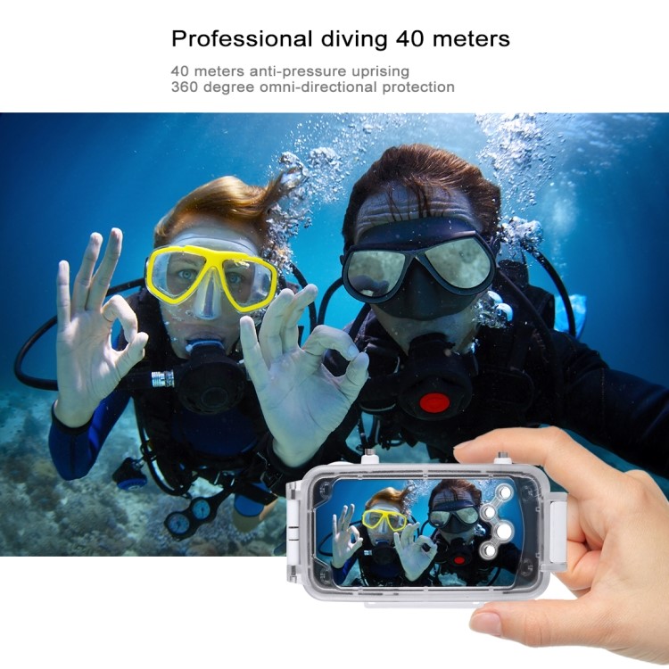 HAWEEL HWL2502 40M Waterproof Snow/Shock/Dirt Proof Shell Case with Camera Lens for iPhone X - White-4