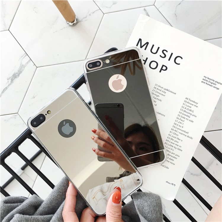 Electroplated Mirror-like TPU Back Case for iPhone 8 Plus / 7 Plus 5.5 inch - Black-2