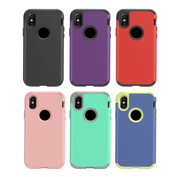 Custodia Ibrida PC + TPU Respugibile Per Iphone XS/X 5,8 Pollici - Nero-9