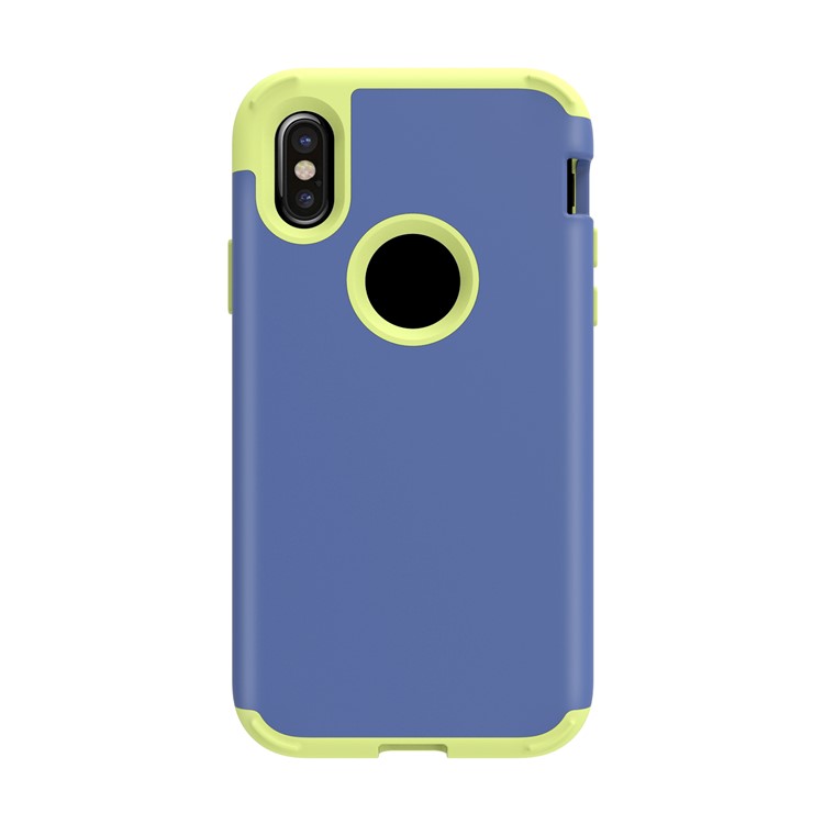 Съемный противоударный случай мобильного телефона пк + tpu гибридный для iphone xs / x 5.8 inch - синий