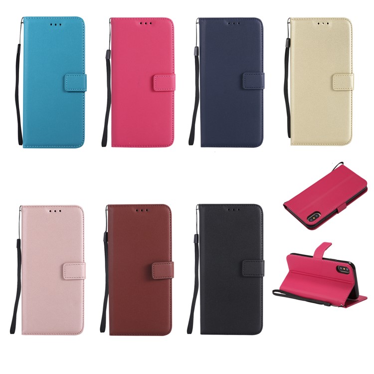Wallet Stand Magnetic Leather Flip Protective Case with Strap for iPhone X - Black-10