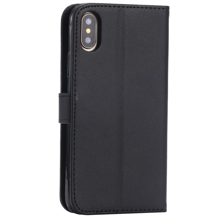Wallet Stand Magnetic Leather Flip Protective Case with Strap for iPhone X - Black-5