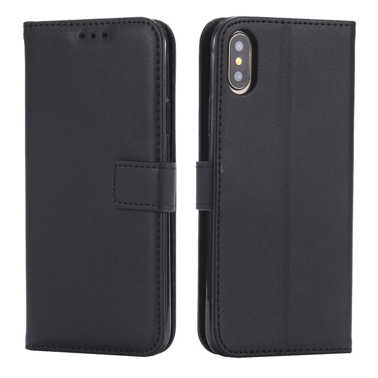 Wallet Stand Magnetic Leather Flip Protective Case with Strap for iPhone X - Black-9