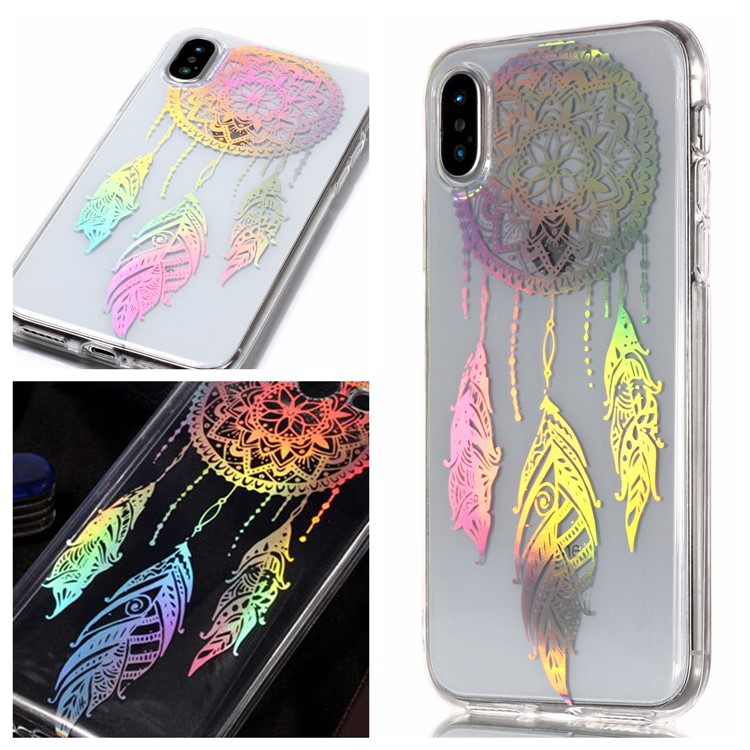 

Colorful Laser Carving Patterned TPU Cell Phone Case for iPhone Xs/X 5.8 inch - Dream Catcher