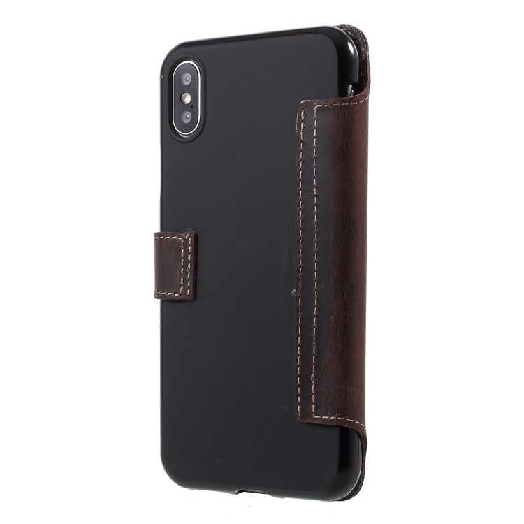 Genuine Leather Wallet Phone Cover for iPhone X(Ten) 5.8 inch - Black-3