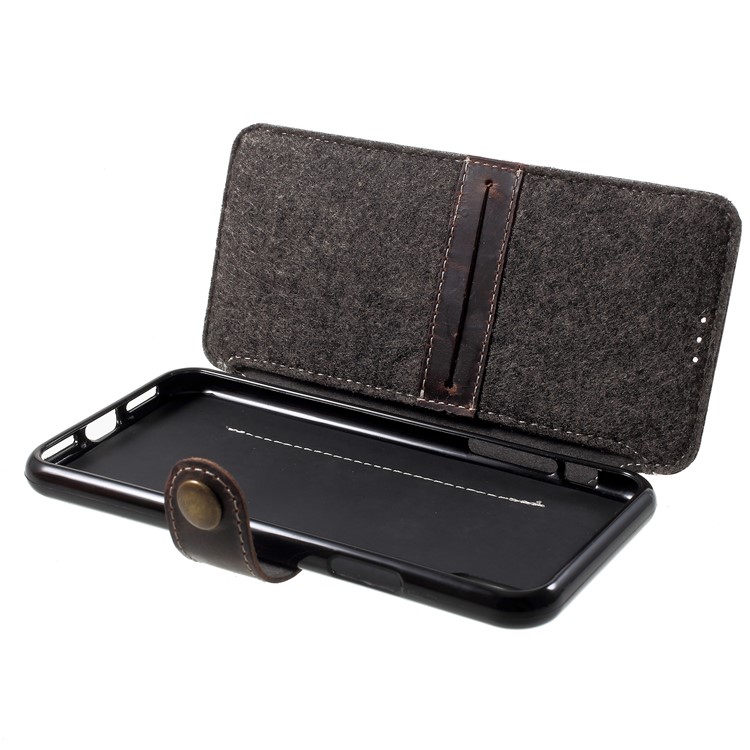 Genuine Leather Wallet Phone Cover for iPhone X(Ten) 5.8 inch - Black-6