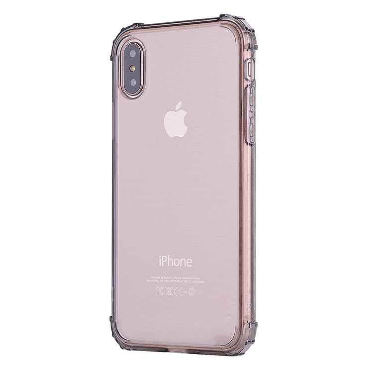 Shockproof TPU Gel Shell for iPhone X(Ten) - Grey-3