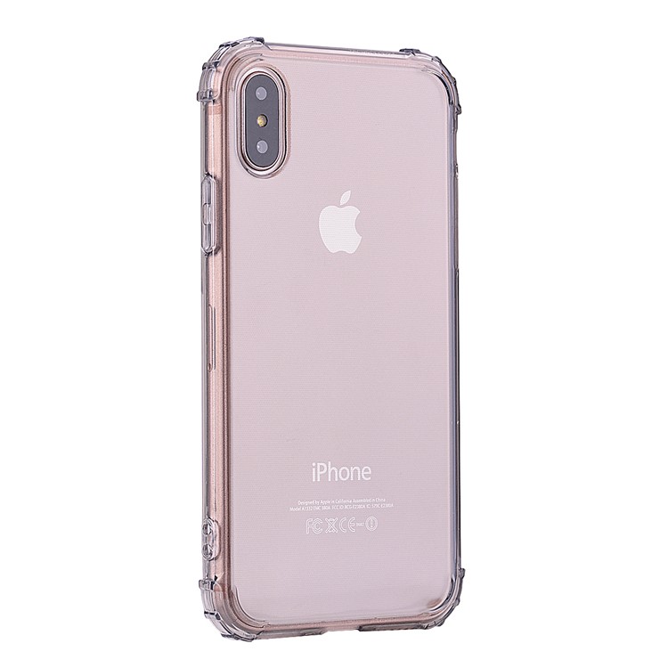 Shockproof TPU Gel Shell for iPhone X(Ten) - Grey-4