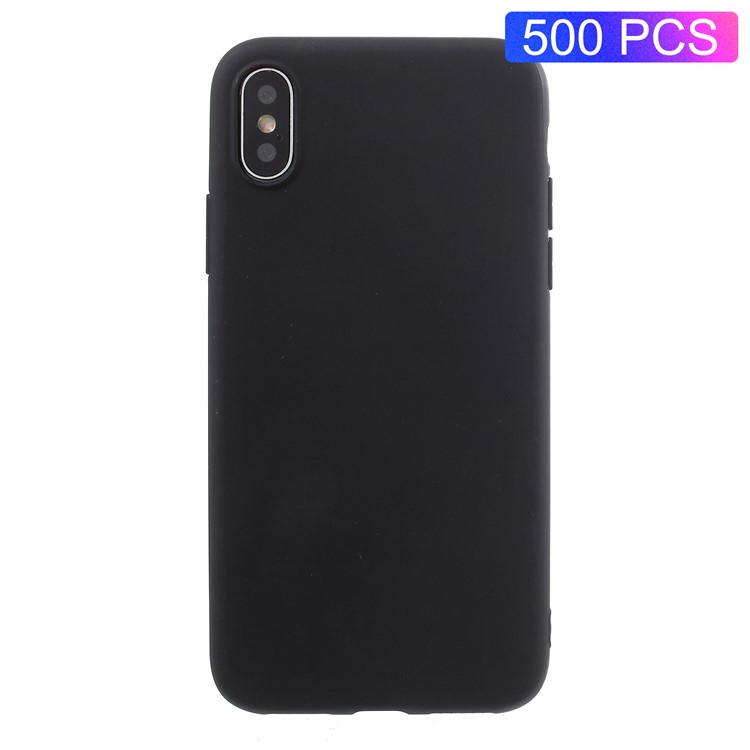 500PCS/Lot Double-sided Matte TPU Cell Phone Case for iPhone X - Black-1