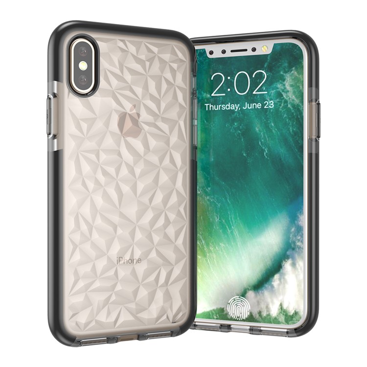 

3D-ромбовидный TPU-капюшон Для Мобильного Покрытия Для Iphone X - Черный