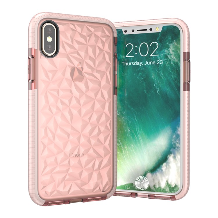 

3D-ромбовидный Корпус TPU Для Мобильных Телефонов Для Iphone X - Розовый
