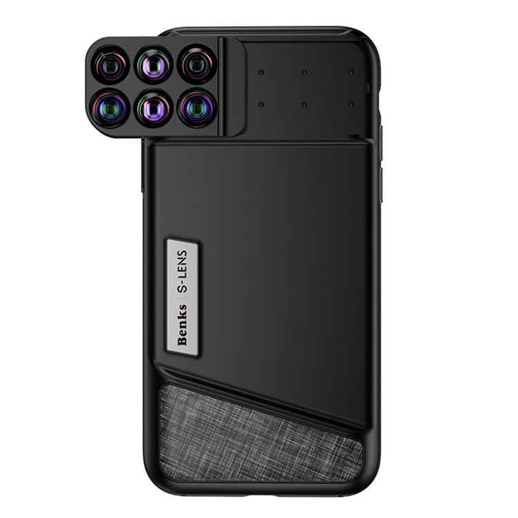 BENKS S-LENS 6-in-1 Wide Angle Fisheye Telephoto Macro External Phone Camera Filter Lens Hybrid Case for iPhone X-2