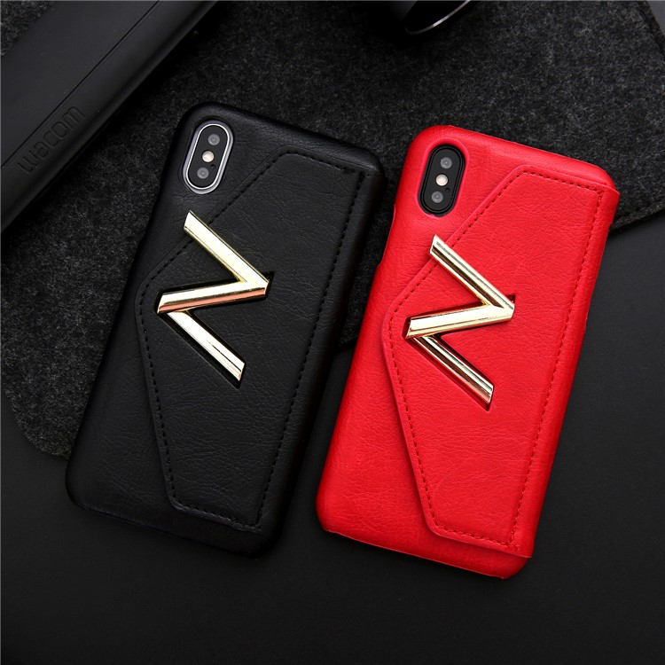 NV Rotary PU Leather Coated PC Case with Kickstand and Card Holder for iPhone X - Black-12